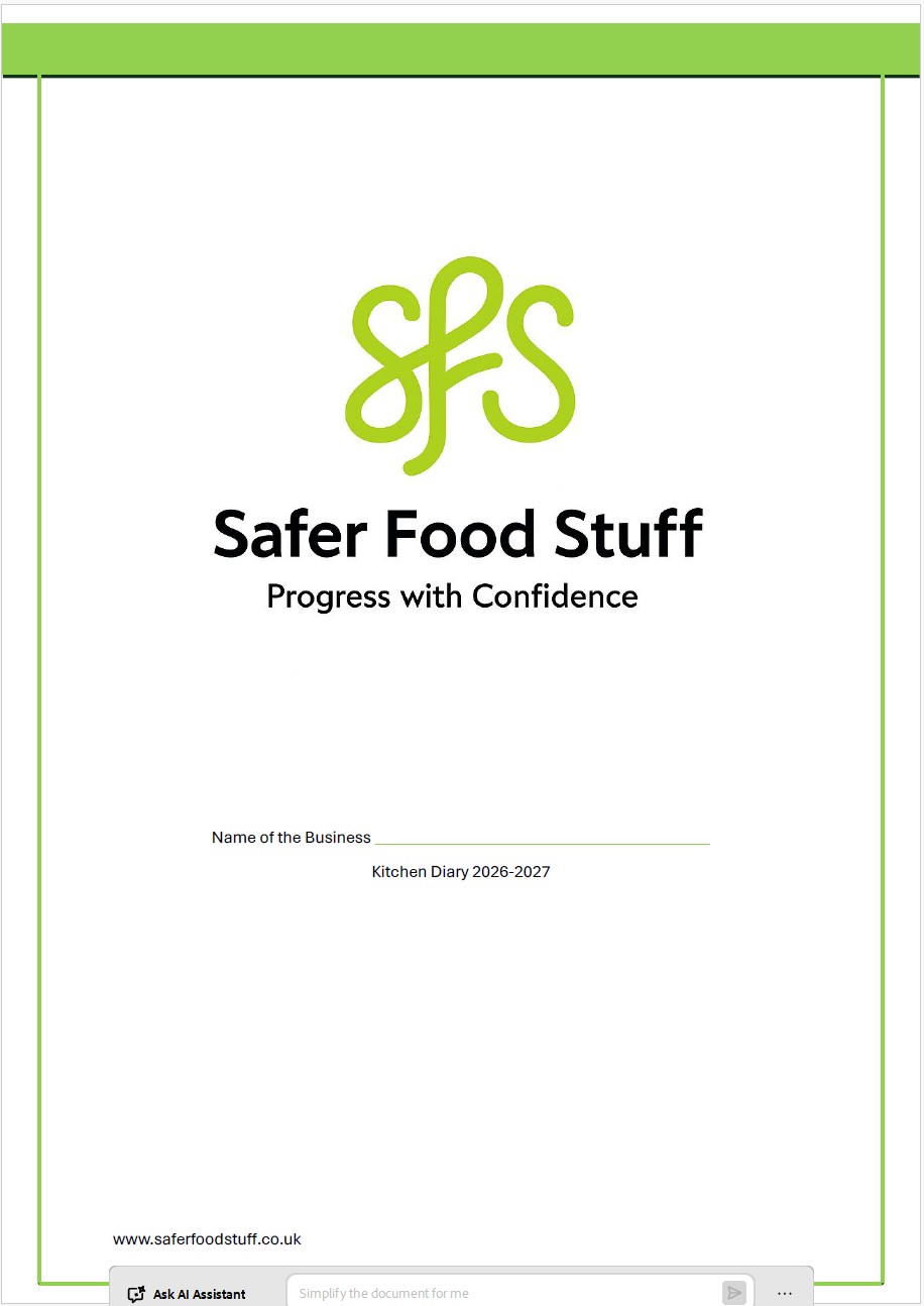 Kitchen Diary Cover page Kitchen Diary 2026-2027